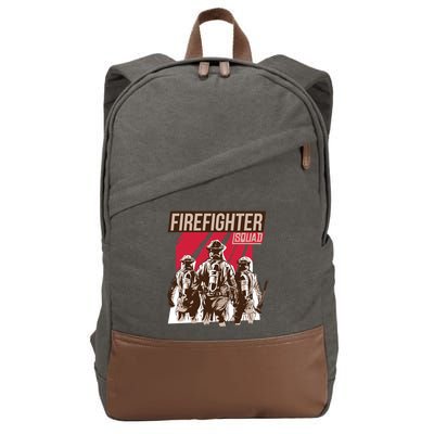 Firefighter Squad Cotton Canvas Backpack