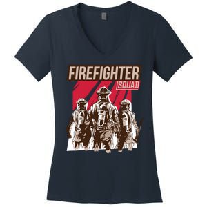 Firefighter Squad Women's V-Neck T-Shirt