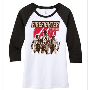 Firefighter Squad Women's Tri-Blend 3/4-Sleeve Raglan Shirt