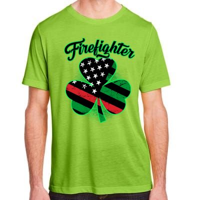 Firefighter St. Patrick's Day Red Line Clover Adult ChromaSoft Performance T-Shirt