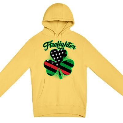 Firefighter St. Patrick's Day Red Line Clover Premium Pullover Hoodie