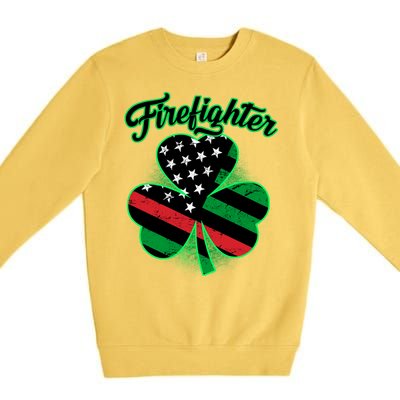 Firefighter St. Patrick's Day Red Line Clover Premium Crewneck Sweatshirt