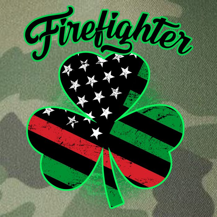 Firefighter St. Patrick's Day Red Line Clover Legacy Tie Dye Trucker Hat