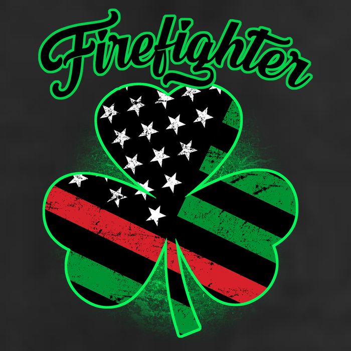 Firefighter St. Patrick's Day Red Line Clover Cool Comfort Performance Bucket Hat
