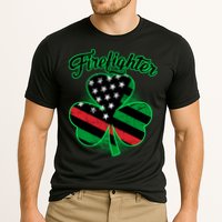 Firefighter St. Patrick's Day Red Line Clover Performance Shirt