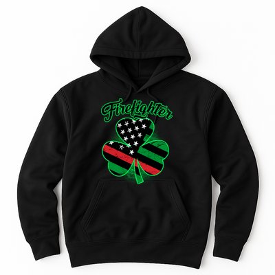 Firefighter St. Patrick's Day Red Line Clover Hoodie