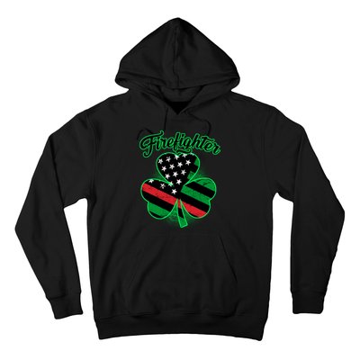 Firefighter St. Patrick's Day Red Line Clover Hoodie