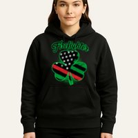 Firefighter St. Patrick's Day Red Line Clover Hoodie