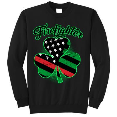 Firefighter St. Patrick's Day Red Line Clover Sweatshirt