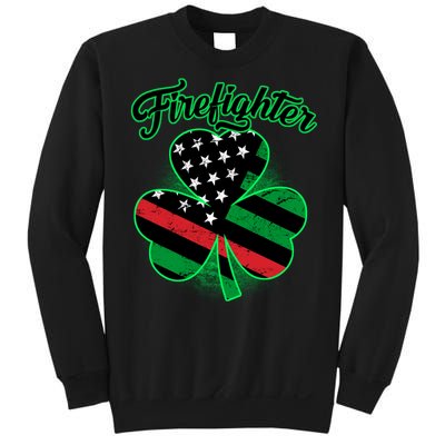 Firefighter St. Patrick's Day Red Line Clover Sweatshirt