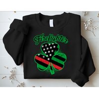 Firefighter St. Patrick's Day Red Line Clover Sweatshirt