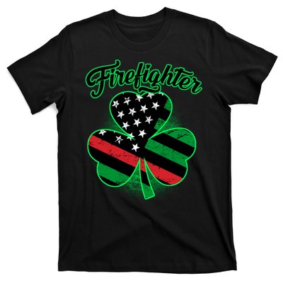 Firefighter St. Patrick's Day Red Line Clover T-Shirt