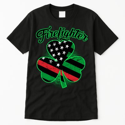 Firefighter St. Patrick's Day Red Line Clover Tall T-Shirt