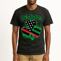 Firefighter St. Patrick's Day Red Line Clover Tall T-Shirt