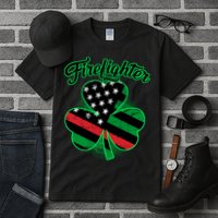 Firefighter St. Patrick's Day Red Line Clover Tall T-Shirt