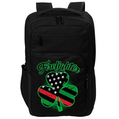 Firefighter St. Patrick's Day Red Line Clover Impact Tech Backpack