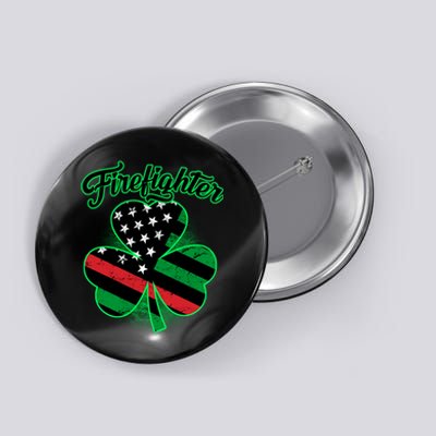 Firefighter St. Patrick's Day Red Line Clover Button