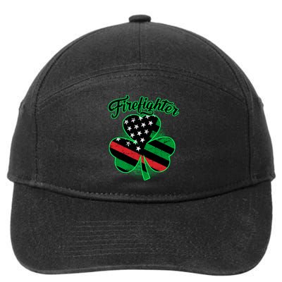 Firefighter St. Patrick's Day Red Line Clover 7-Panel Snapback Hat