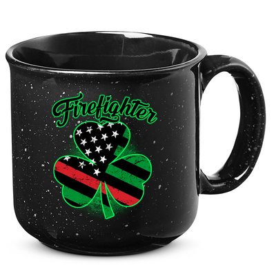 Firefighter St. Patrick's Day Red Line Clover 15oz Campfire Ceramic Mug