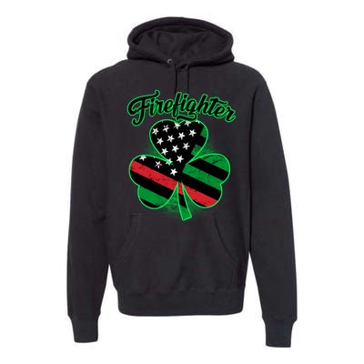 Firefighter St. Patrick's Day Red Line Clover Premium Hoodie