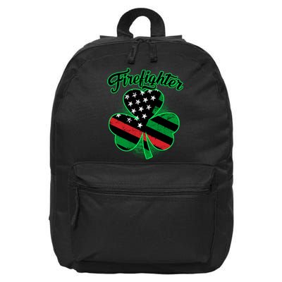 Firefighter St. Patrick's Day Red Line Clover 16 in Basic Backpack