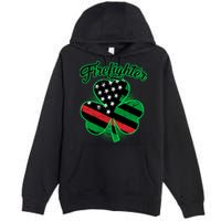 Firefighter St. Patrick's Day Red Line Clover Premium Pullover Hoodie