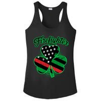 Firefighter St. Patrick's Day Red Line Clover Ladies PosiCharge Competitor Racerback Tank