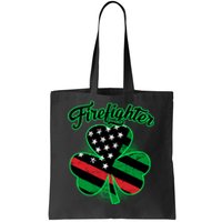 Firefighter St. Patrick's Day Red Line Clover Tote Bag