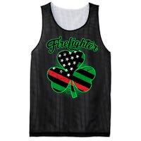 Firefighter St. Patrick's Day Red Line Clover Mesh Reversible Basketball Jersey Tank