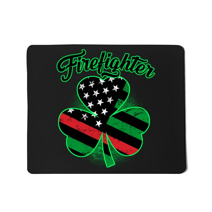 Firefighter St. Patrick's Day Red Line Clover Mousepad