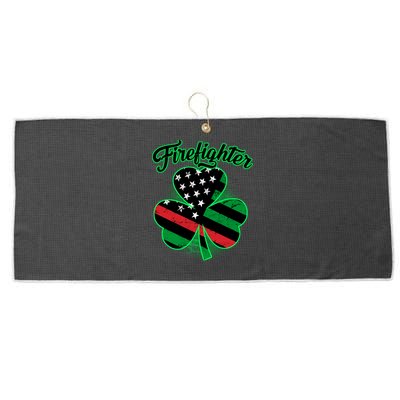 Firefighter St. Patrick's Day Red Line Clover Large Microfiber Waffle Golf Towel