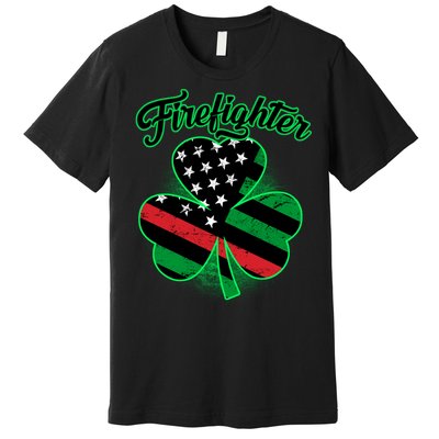 Firefighter St. Patrick's Day Red Line Clover Premium T-Shirt