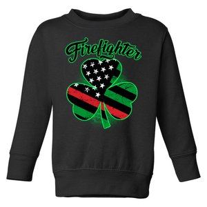 Firefighter St. Patrick's Day Red Line Clover Toddler Sweatshirt