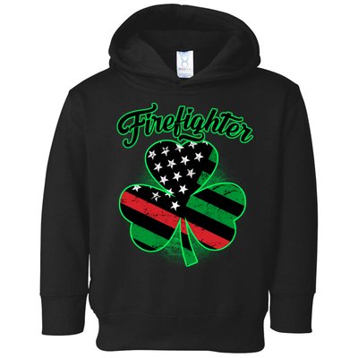 Firefighter St. Patrick's Day Red Line Clover Toddler Hoodie