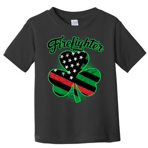 Firefighter St. Patrick's Day Red Line Clover Toddler T-Shirt