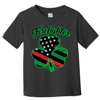 Firefighter St. Patrick's Day Red Line Clover Toddler T-Shirt