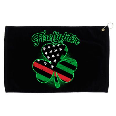 Firefighter St. Patrick's Day Red Line Clover Grommeted Golf Towel