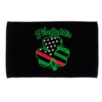Firefighter St. Patrick's Day Red Line Clover Microfiber Hand Towel