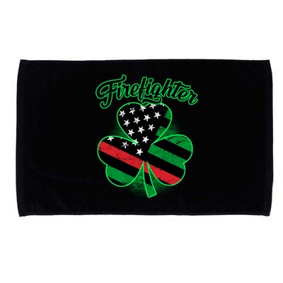 Firefighter St. Patrick's Day Red Line Clover Microfiber Hand Towel