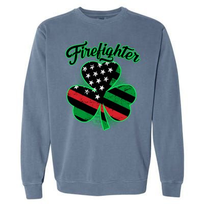 Firefighter St. Patrick's Day Red Line Clover Garment-Dyed Sweatshirt