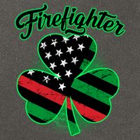 Firefighter St. Patrick's Day Red Line Clover Cotton Canvas Backpack