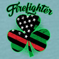 Firefighter St. Patrick's Day Red Line Clover Sueded Cloud Jersey T-Shirt