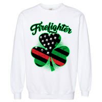 Firefighter St. Patrick's Day Red Line Clover Garment-Dyed Sweatshirt