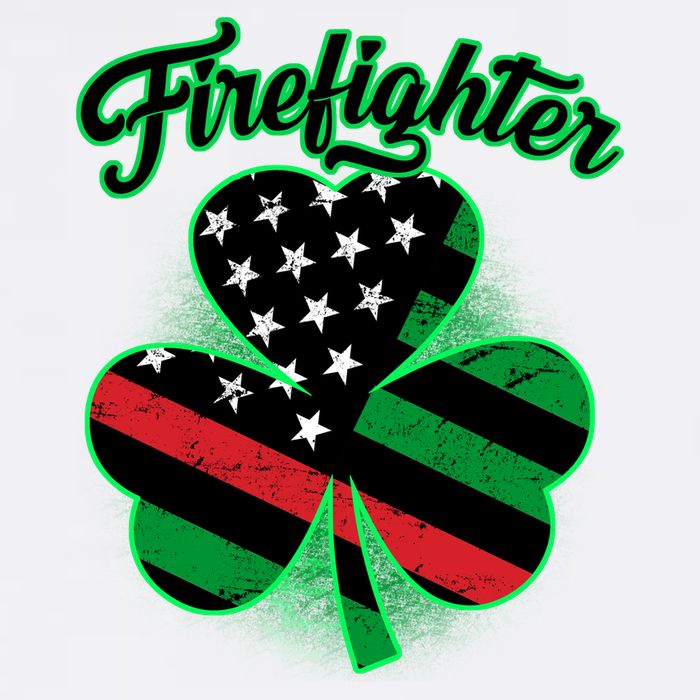 Firefighter St. Patrick's Day Red Line Clover Garment-Dyed Sweatshirt