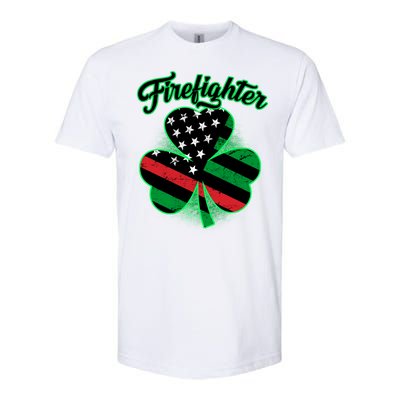 Firefighter St. Patrick's Day Red Line Clover Softstyle CVC T-Shirt