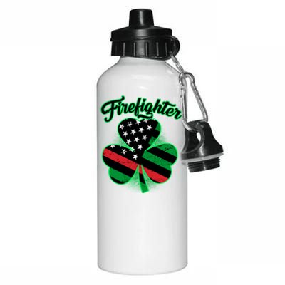 Firefighter St. Patrick's Day Red Line Clover Aluminum Water Bottle