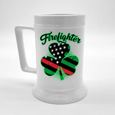 Firefighter St. Patrick's Day Red Line Clover Beer Stein