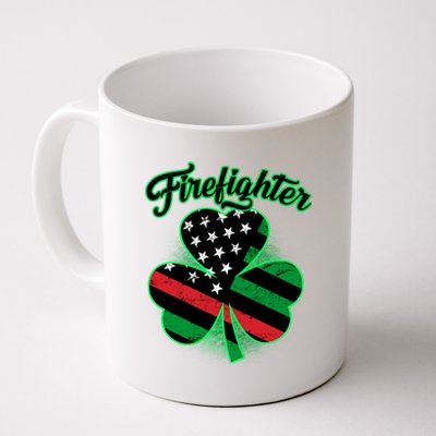 Firefighter St. Patrick's Day Red Line Clover Coffee Mug