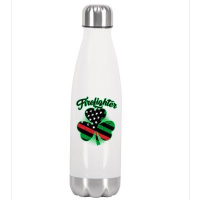 Firefighter St. Patrick's Day Red Line Clover Stainless Steel Insulated Water Bottle