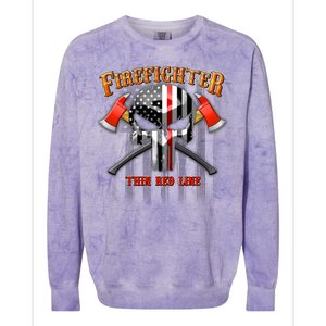 Firefighter Thin Red Line Flag Skull Colorblast Crewneck Sweatshirt